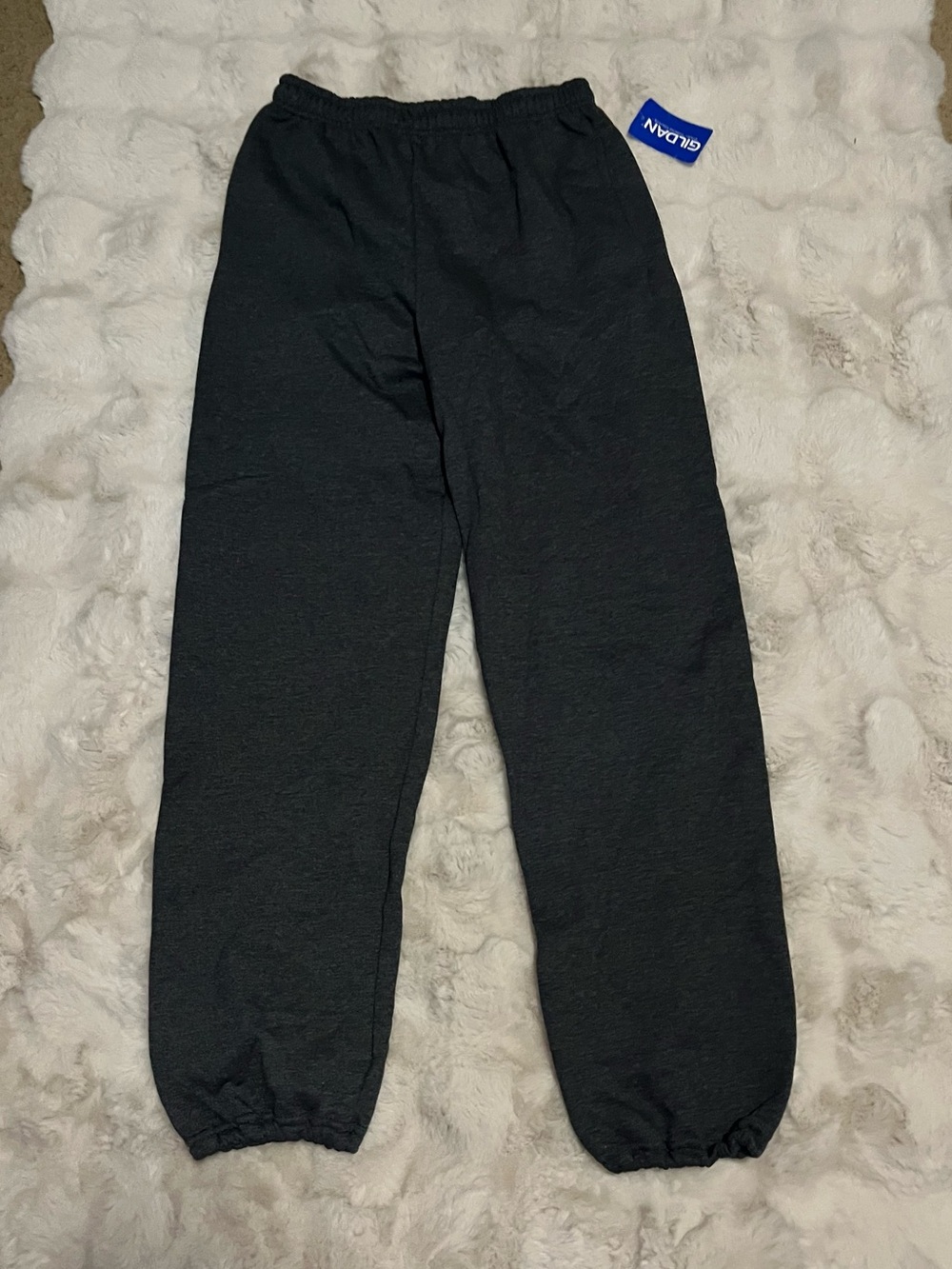 Gildan Black Elastic-Cuff Jogger Sweatpants, Size S.